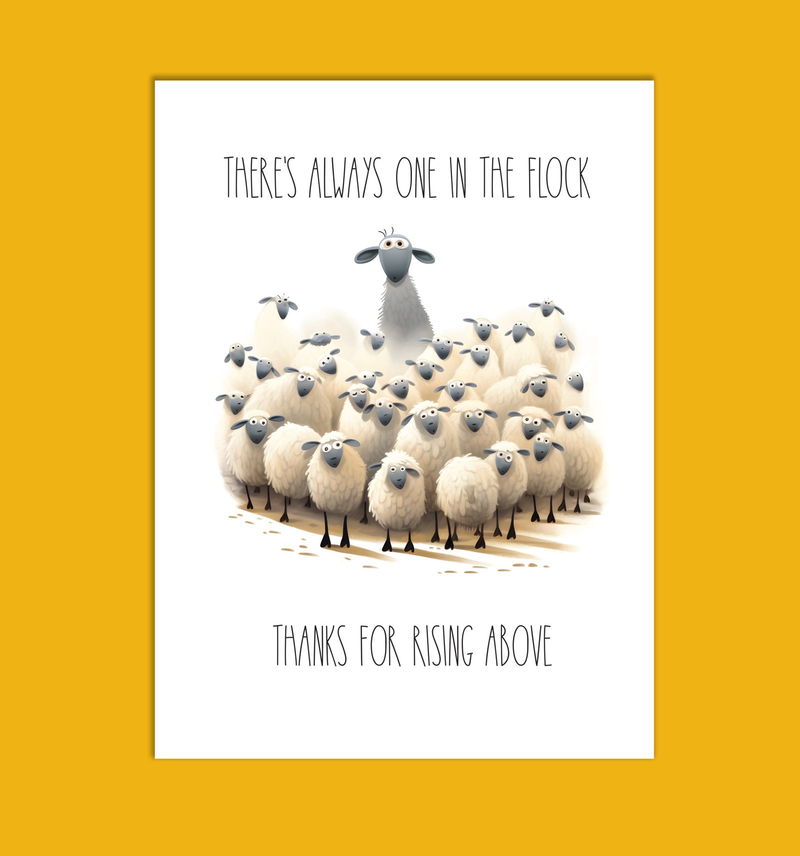 Square invitation white greeting card mockup with a boxwood light yellow beige leaves