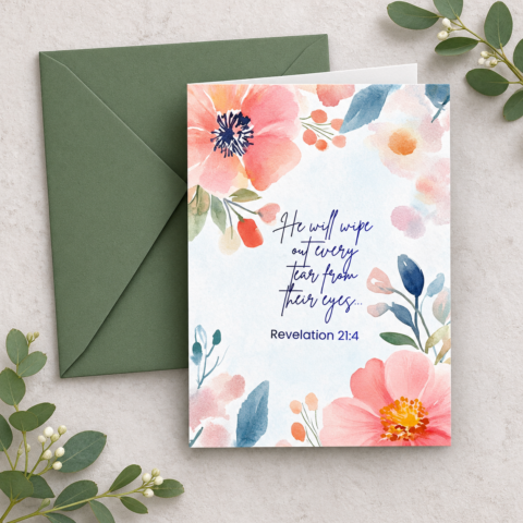 He Will Wipe Every Tear Sympathy Card